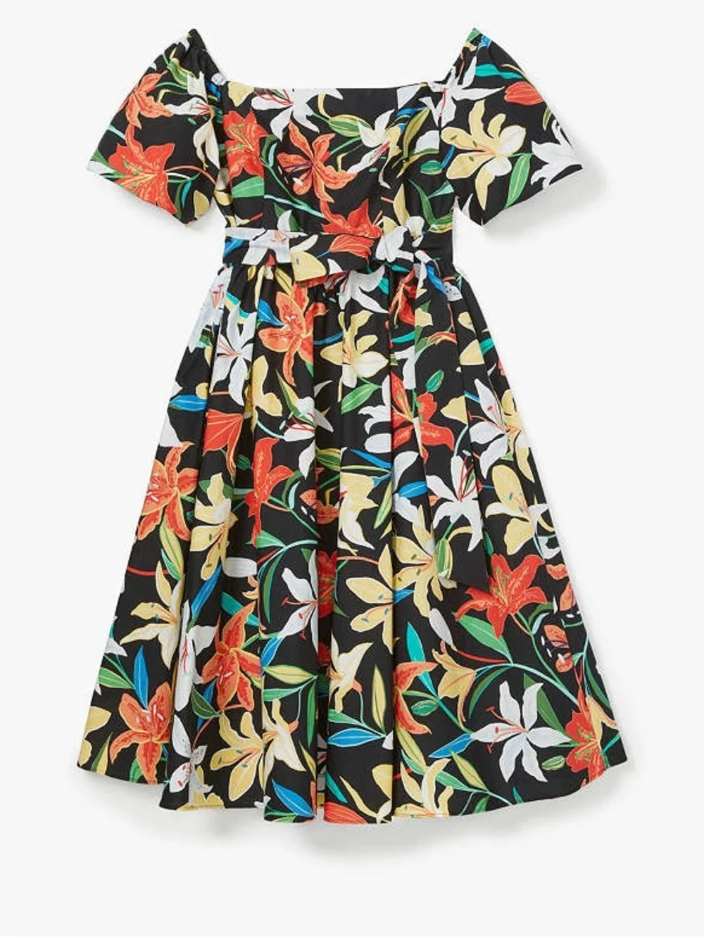 NWT Kate Spade Summer Lillies Off the Shoulder Floral Dress L